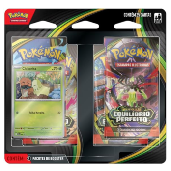 Blister Quadrúplo Pokémon Chikorita – Equilíbrio Perfeito