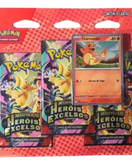Blister Triplo Pokémon Charmander ou Gastly Heróis Copag